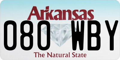 AR license plate 080WBY