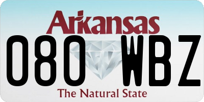AR license plate 080WBZ