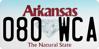 AR license plate 080WCA