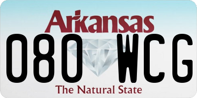 AR license plate 080WCG