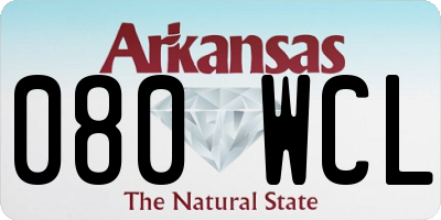 AR license plate 080WCL