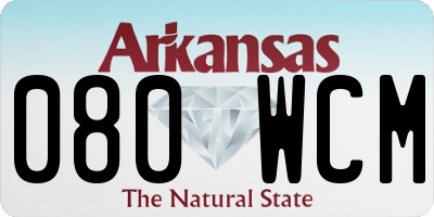 AR license plate 080WCM
