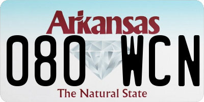 AR license plate 080WCN