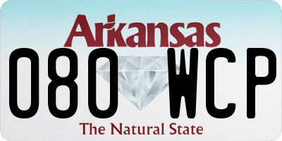 AR license plate 080WCP