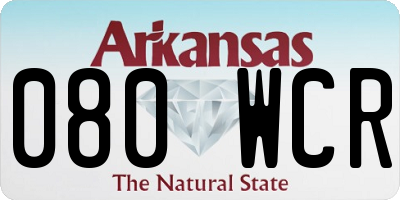 AR license plate 080WCR