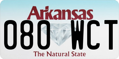 AR license plate 080WCT