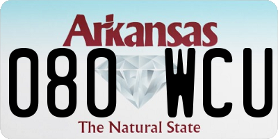 AR license plate 080WCU