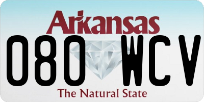 AR license plate 080WCV