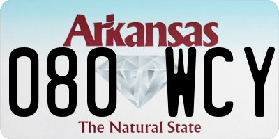 AR license plate 080WCY