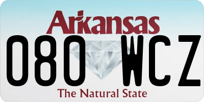 AR license plate 080WCZ
