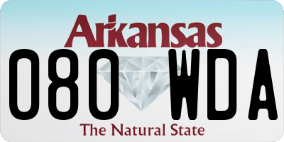 AR license plate 080WDA
