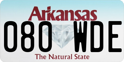 AR license plate 080WDE