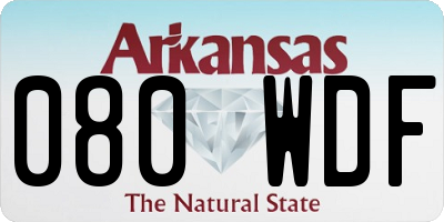 AR license plate 080WDF