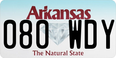 AR license plate 080WDY