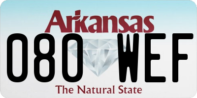 AR license plate 080WEF