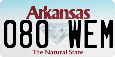 AR license plate 080WEM