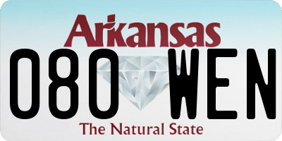 AR license plate 080WEN