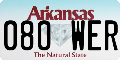AR license plate 080WER