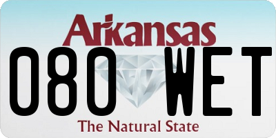 AR license plate 080WET