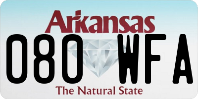 AR license plate 080WFA