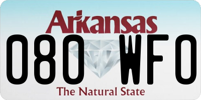AR license plate 080WFO