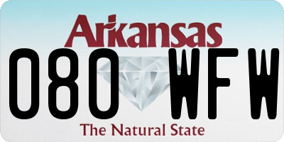 AR license plate 080WFW