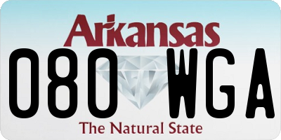 AR license plate 080WGA