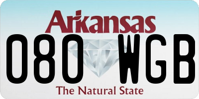 AR license plate 080WGB