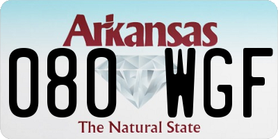 AR license plate 080WGF