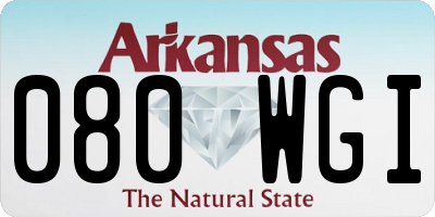 AR license plate 080WGI