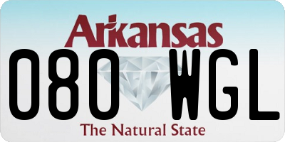 AR license plate 080WGL