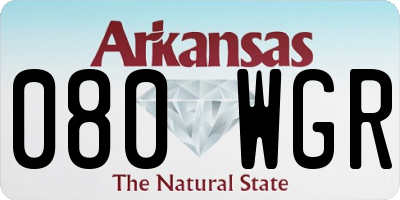 AR license plate 080WGR