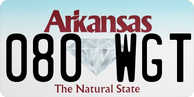 AR license plate 080WGT