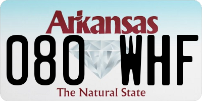 AR license plate 080WHF