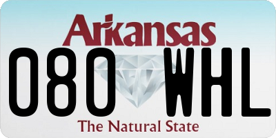 AR license plate 080WHL
