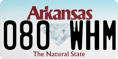AR license plate 080WHM