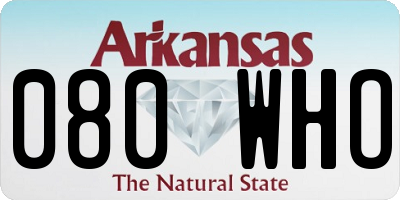 AR license plate 080WHO