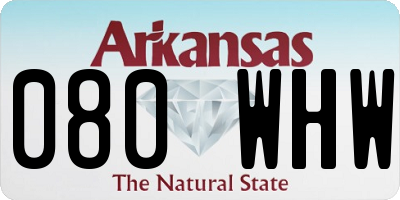 AR license plate 080WHW