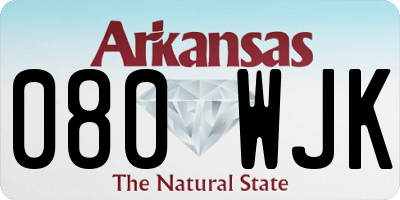 AR license plate 080WJK