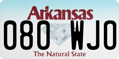 AR license plate 080WJO