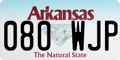 AR license plate 080WJP