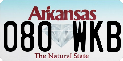 AR license plate 080WKB