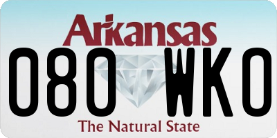 AR license plate 080WKO
