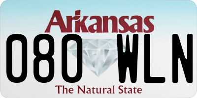AR license plate 080WLN