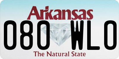 AR license plate 080WLO