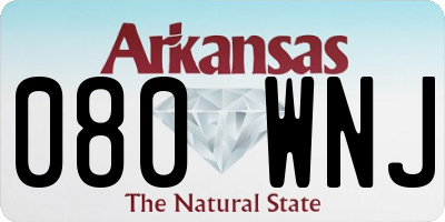 AR license plate 080WNJ