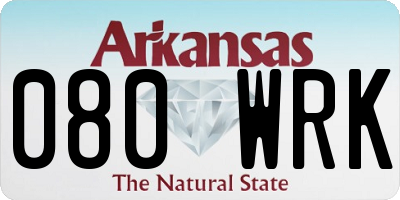 AR license plate 080WRK