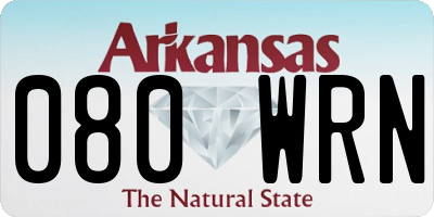 AR license plate 080WRN