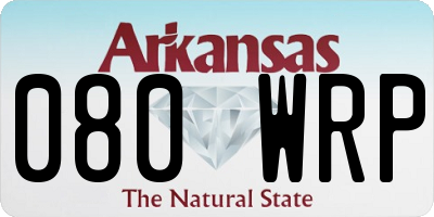AR license plate 080WRP