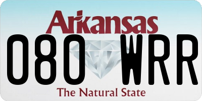 AR license plate 080WRR